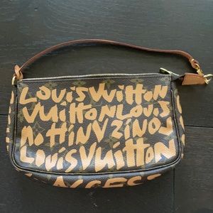 Authentic Louis Vuitton zipper bag with graffiti